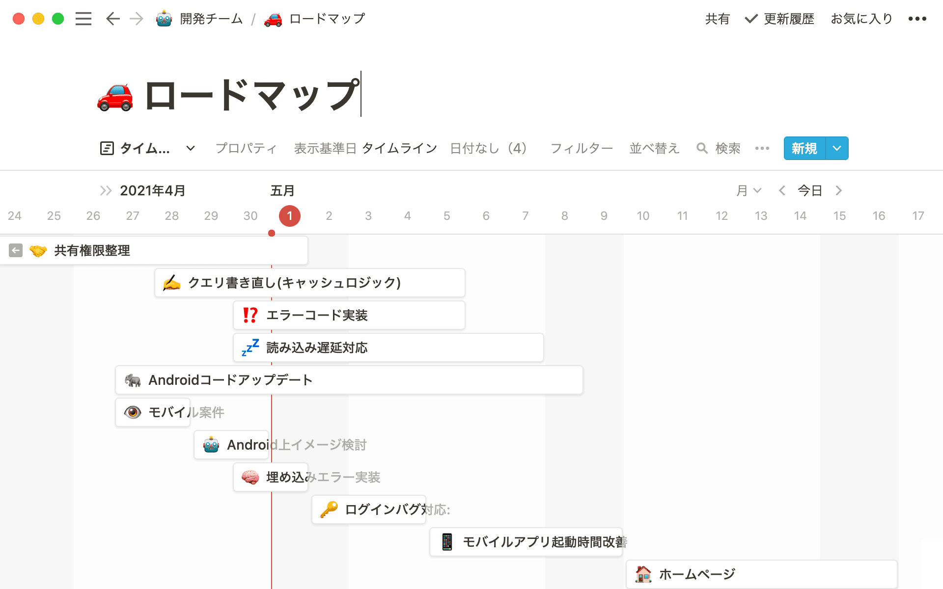 タイムラインビュー Hero