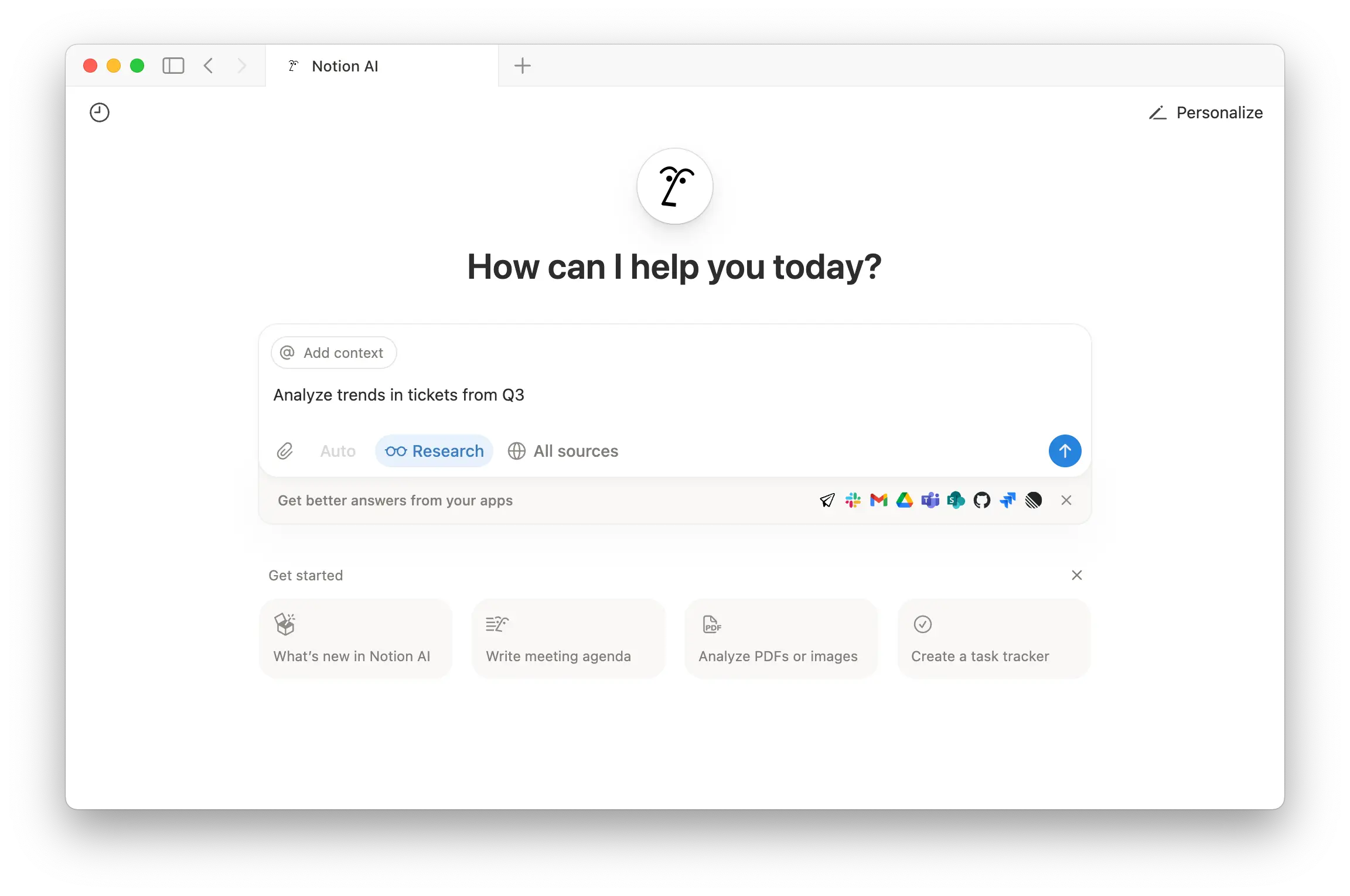 도움말 센터: 리서치 모드