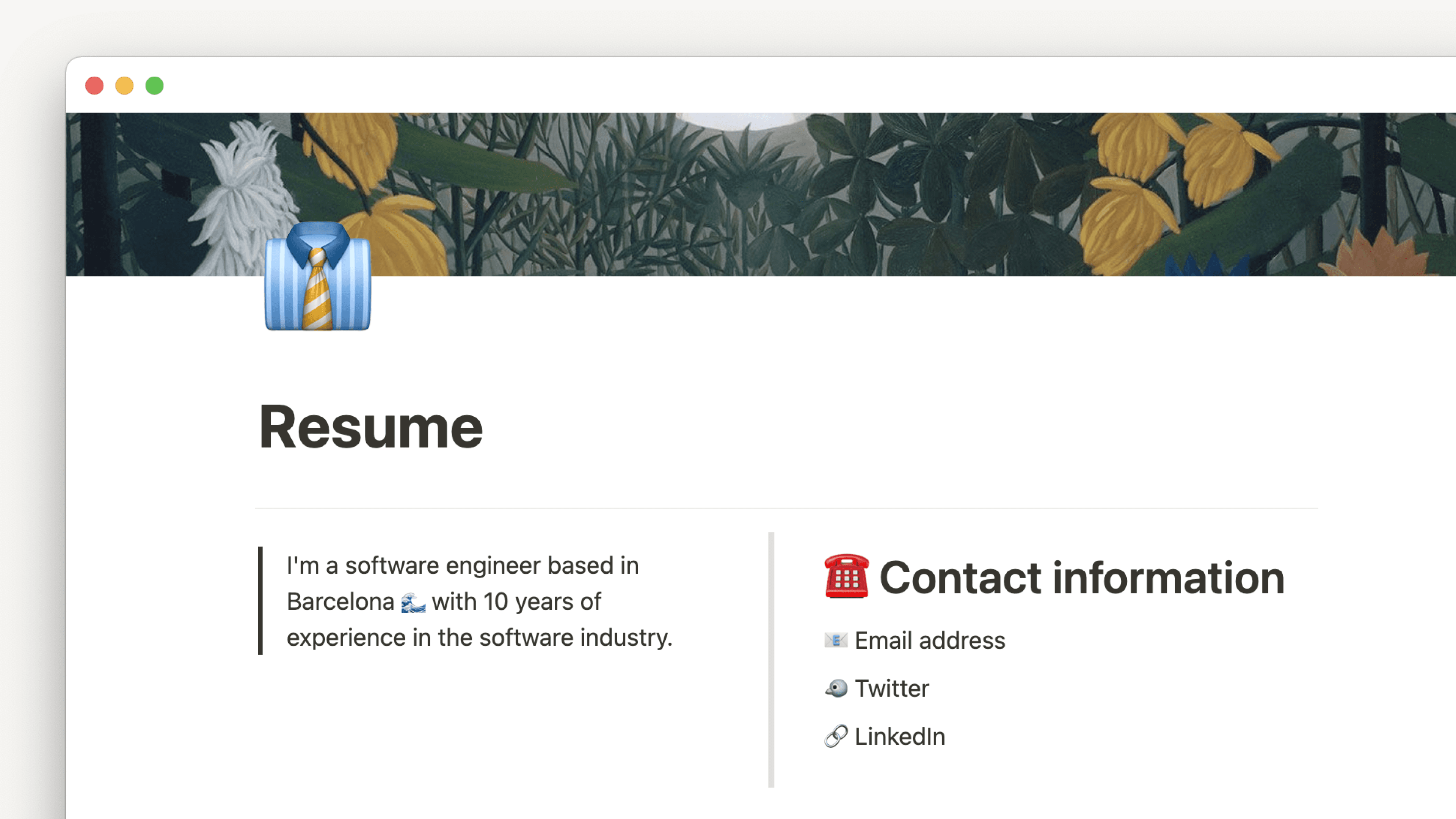 Colonnes, titres et séparateurs ─ bannière