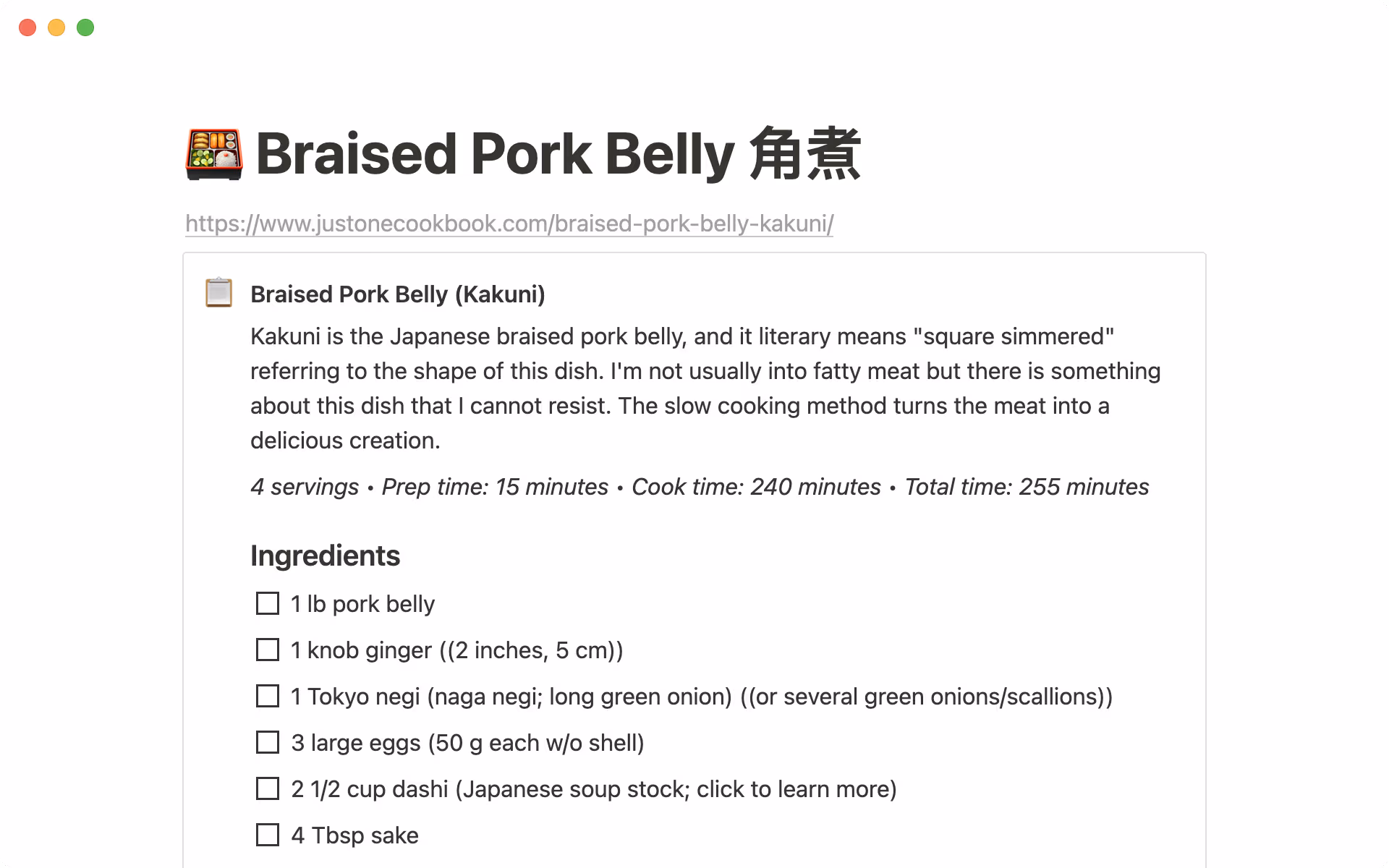 recette avec le Web Clipper