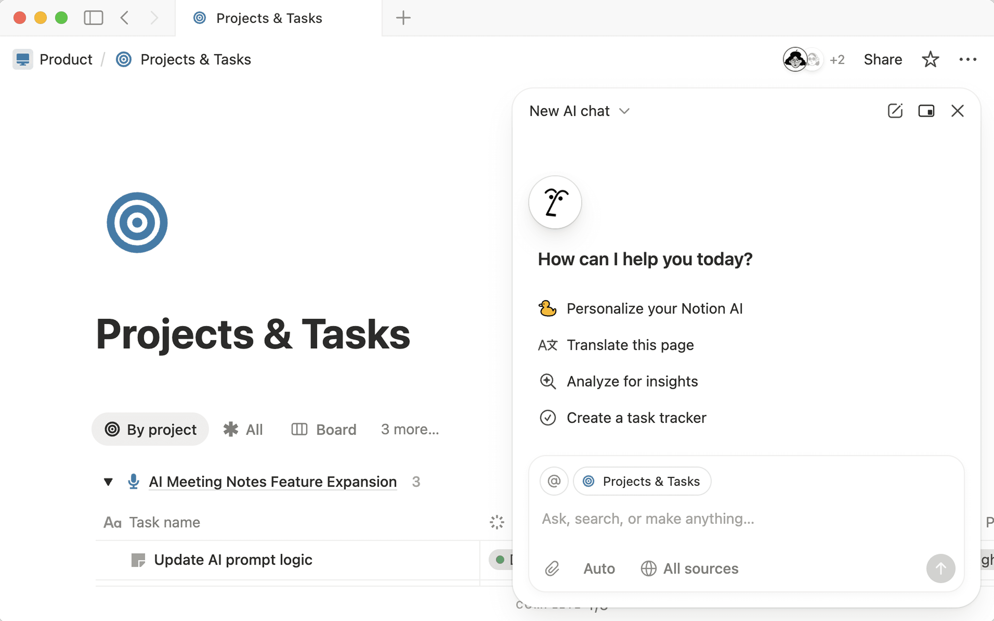 aide : interface utilisateur de l’agent personnel