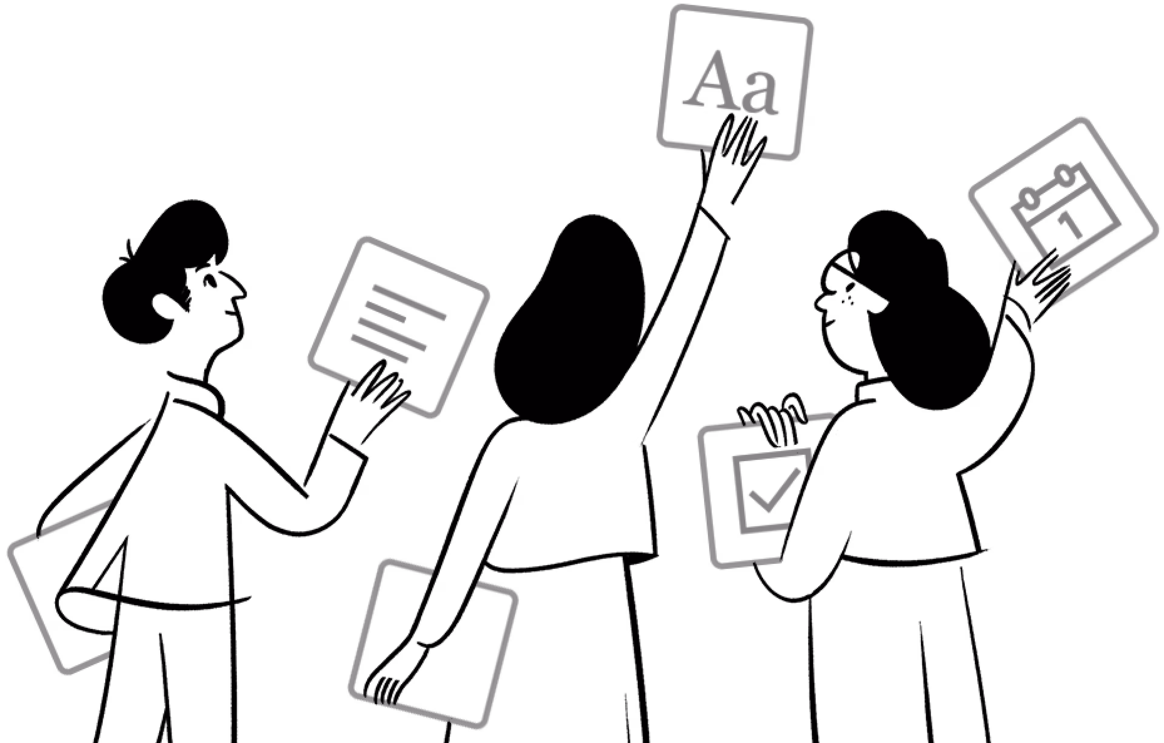 Visuel de personnes tenant des cartes