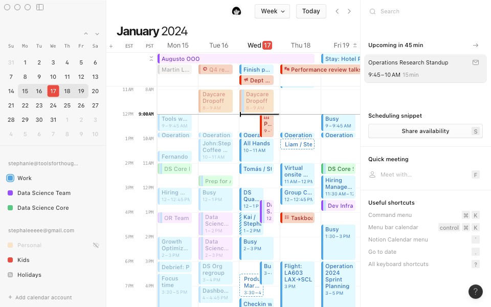 Notion Calendar vous permet de gérer votre temps et vos tâches, au même endroit.