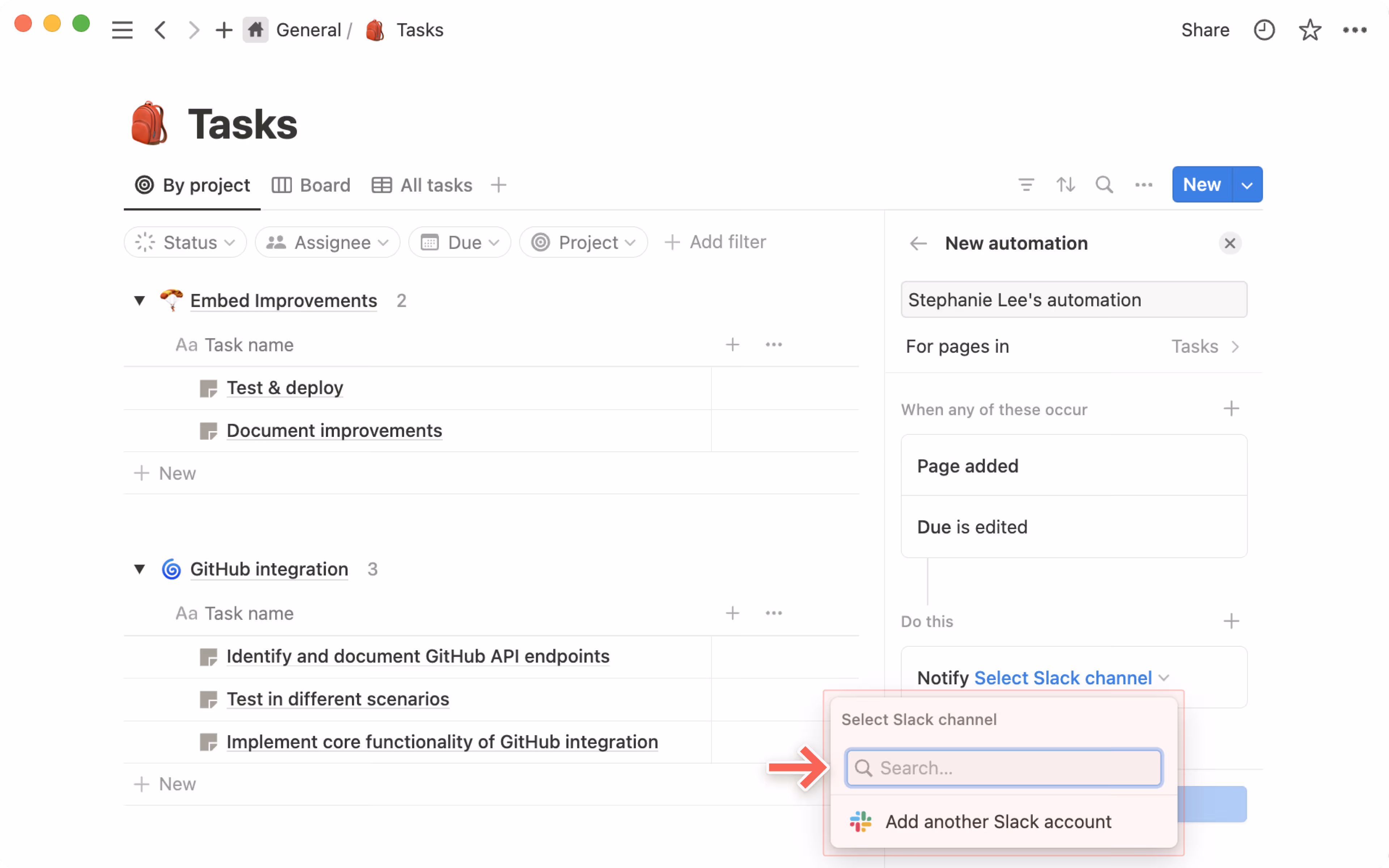 Aide : automatisation de base de données avec Slack