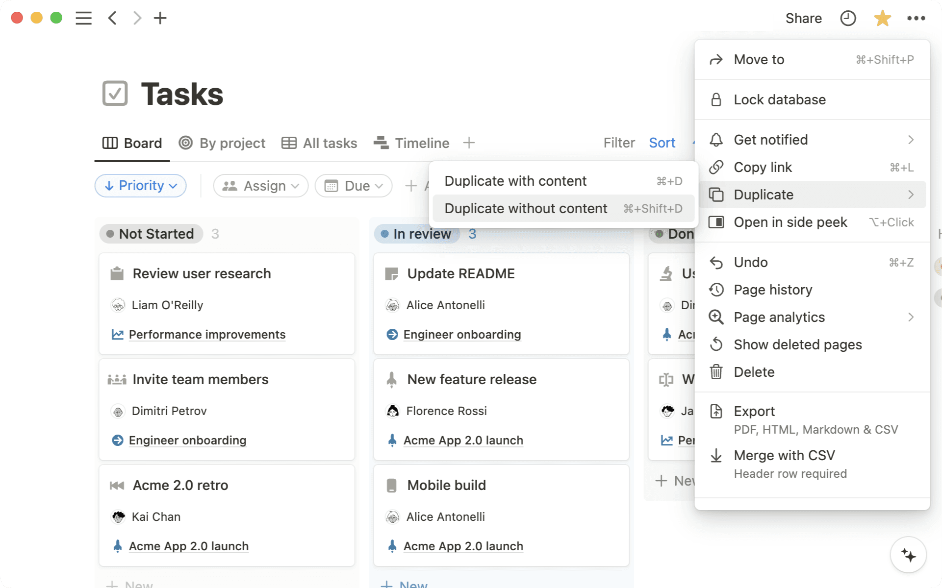 dupliquer sans contenu